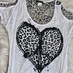 Cold shoulder Lace back short sleeve Top